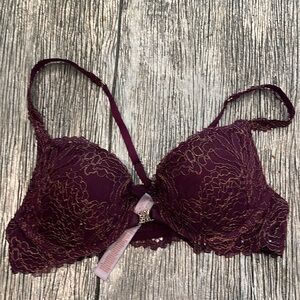 Savage X Fenty Burgundy Lace Bra 36B